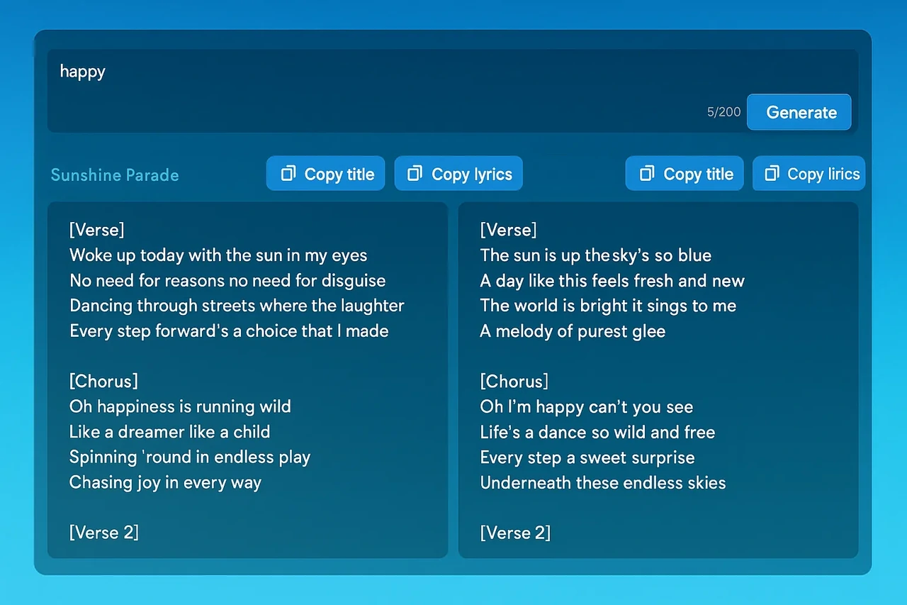 AI Lyrics Generator for Songwriting